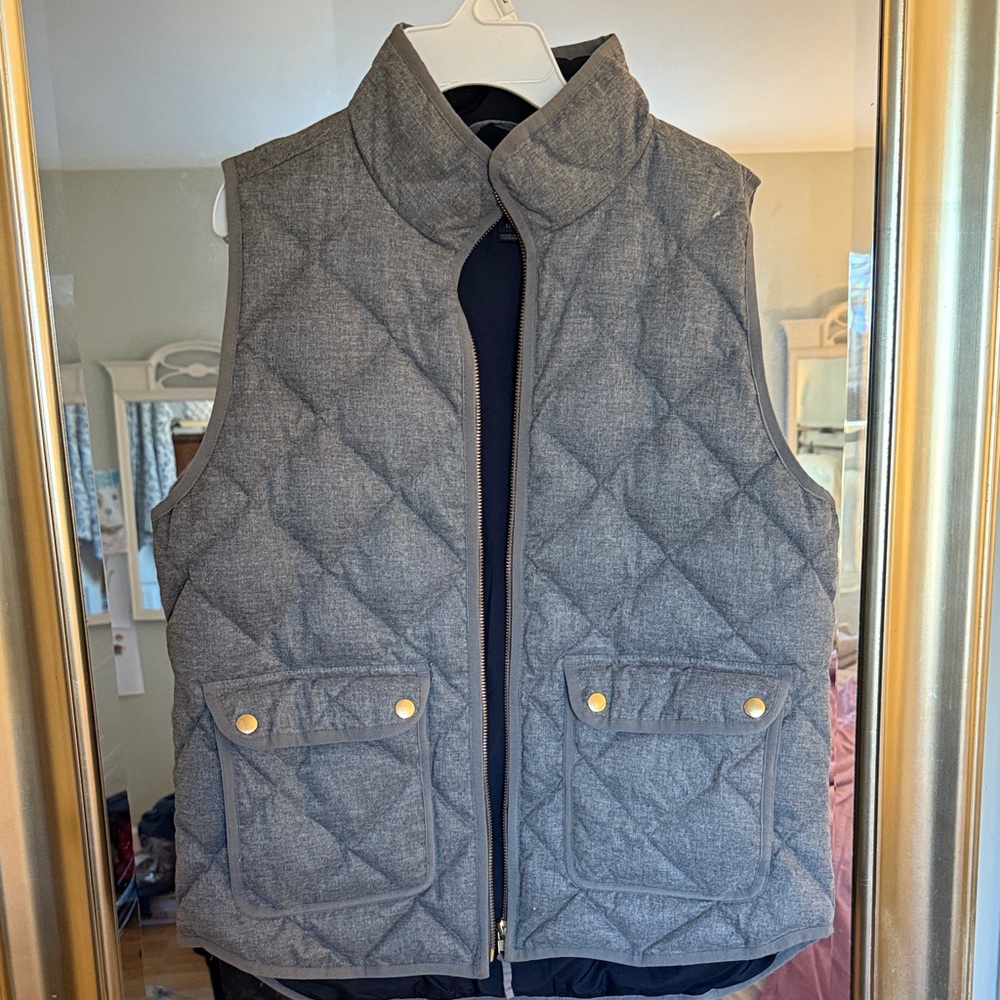 Jcrew Gray Quilted Vest